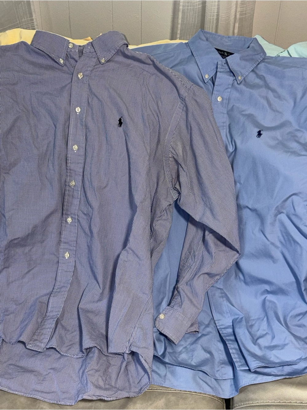 Polo by Ralph Lauren Men's Blue Button-Down Dress Shirts (Pair)